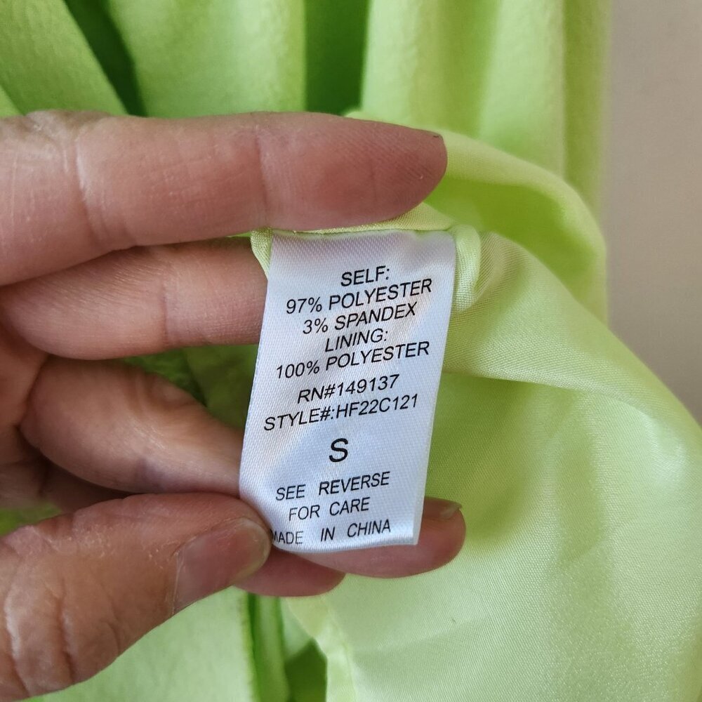 Talulah Aritzia Lime Green Tiered Maxi Dress Puff Sleeves Boho Peasant Women's S - Picture 5 of 6